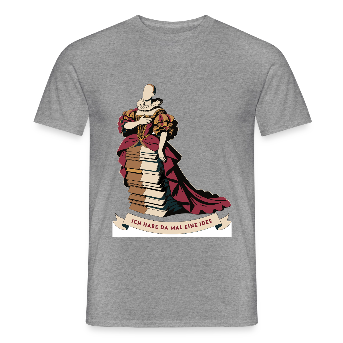 "Ich habe da mal eine Idee. Barock-Motiv" Motiv-T-Shirt für Männer, Farbe Graphit meliert