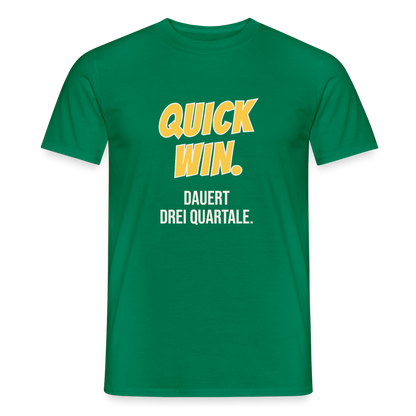 Quick Win. Dauert drei Quartale. Motiv-T-Shirt für Männer, Farbe Kelly Green