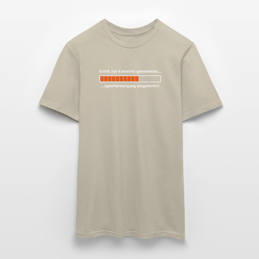 "Kritik" Motiv-T-Shirt für Männer - Sandbeige
