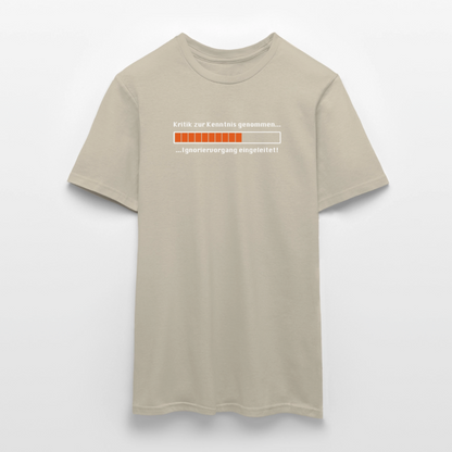 "Kritik" Motiv-T-Shirt für Männer - Sandbeige