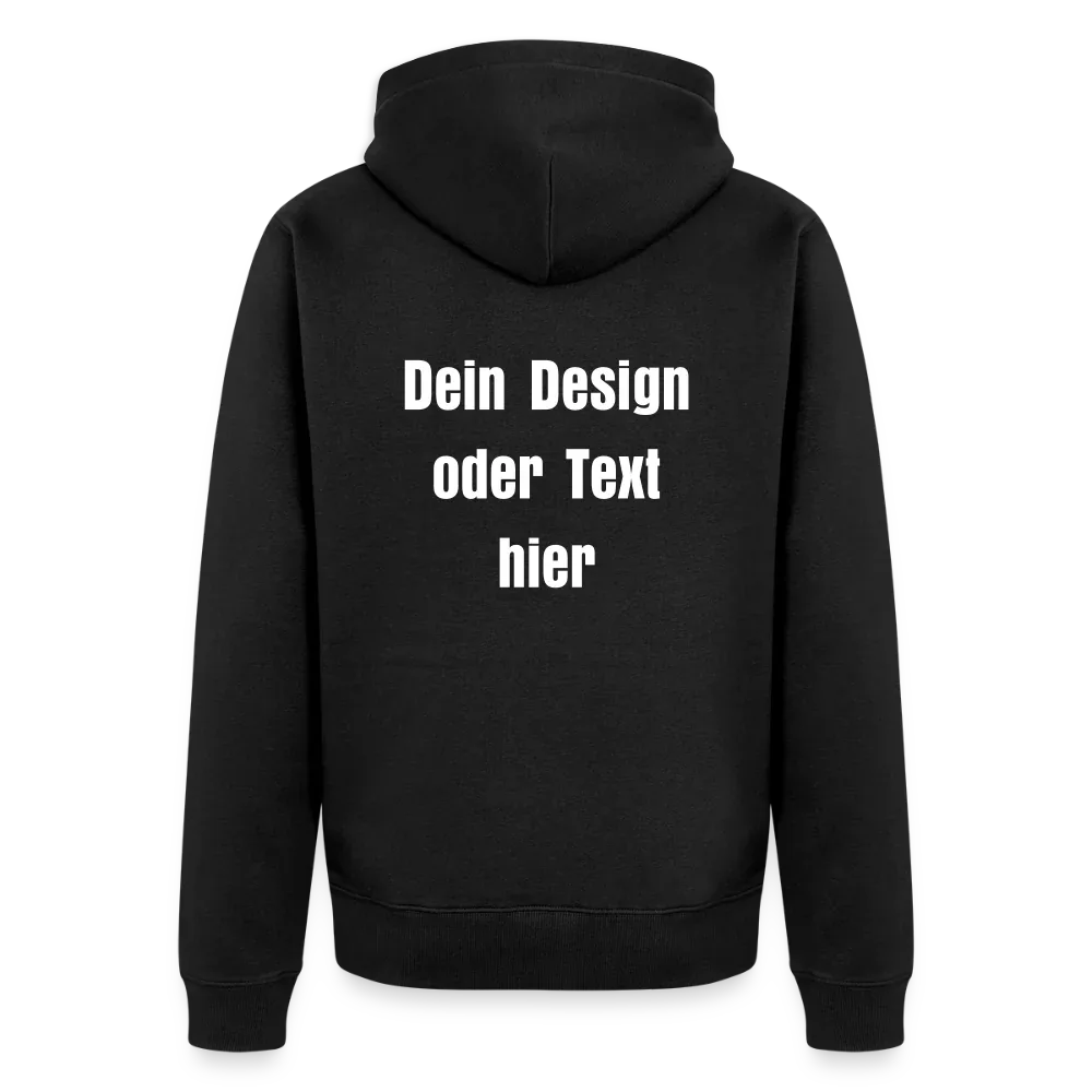 Männer Premium Kapuzenjacke - personalisierbare Vorder- und Rückseite - Schwarz