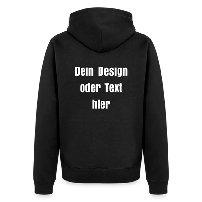 Männer Premium Kapuzenjacke - personalisierbare Vorder- und Rückseite - Schwarz