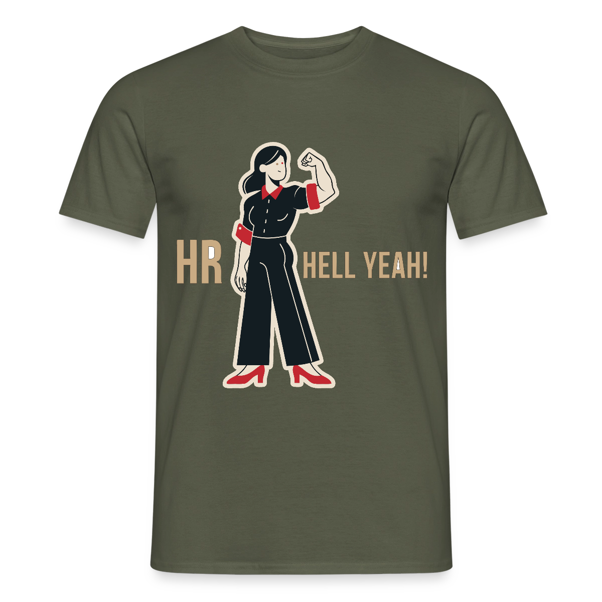 HR. Hell yeah! Motiv-T-Shirt für Männer, Farbe Militärgrün