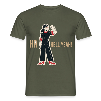 HR. Hell yeah! Motiv-T-Shirt für Männer, Farbe Militärgrün