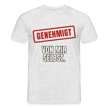 "Genehmigt. Von mir selbst." Motiv-T-Shirt für Männer, Farbe Grau meliert