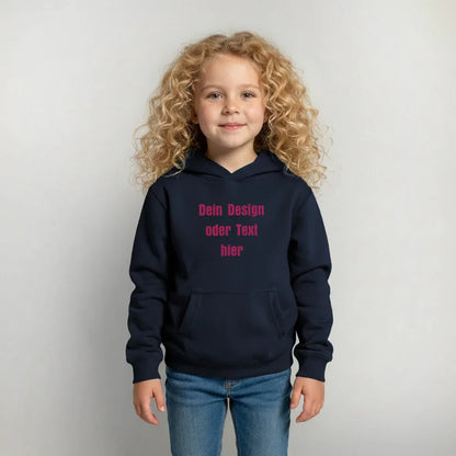 Kinder Hoodie - personalisierbare Vorder- und Rückseite - Navy