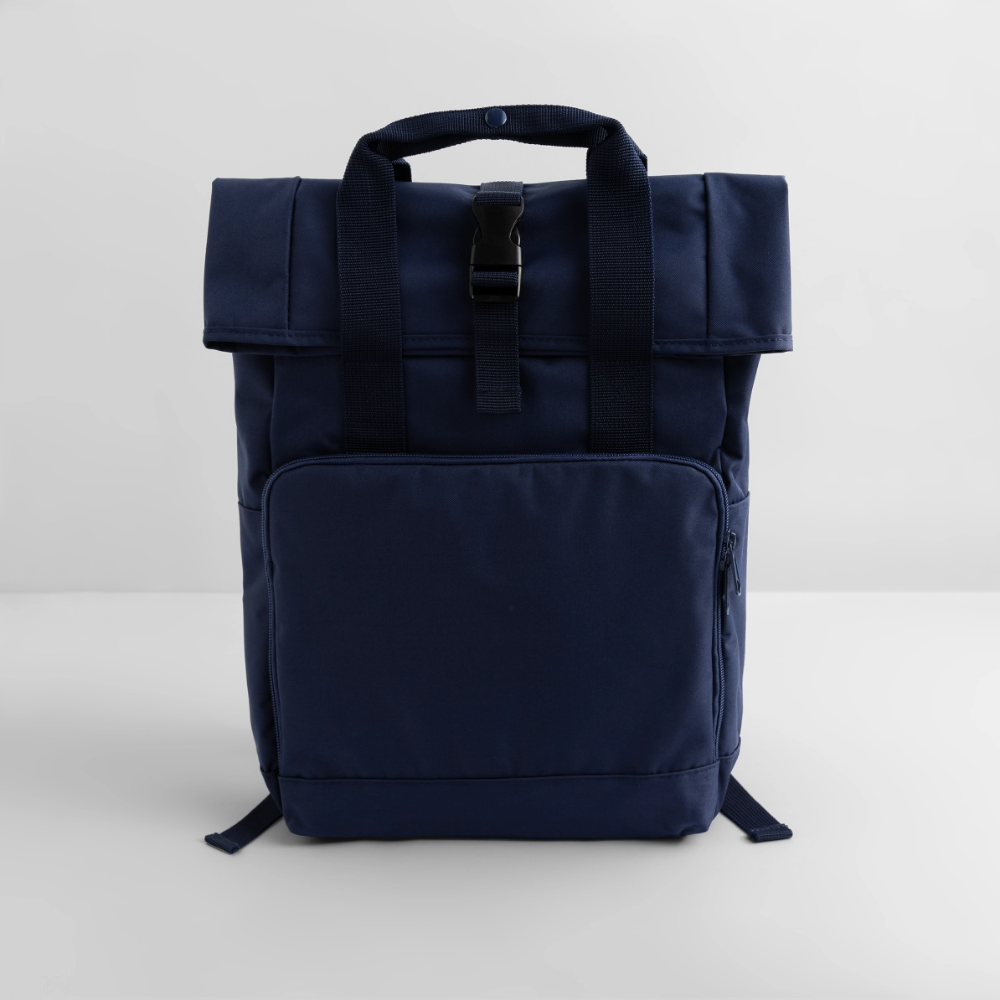 Rolltop Rucksack mit zwei Griffen - personalisierbar - Navy