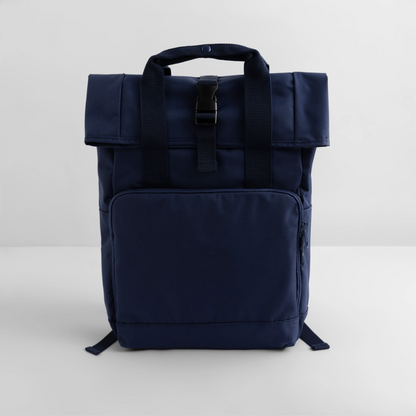 Rolltop Rucksack mit zwei Griffen - personalisierbar - Navy