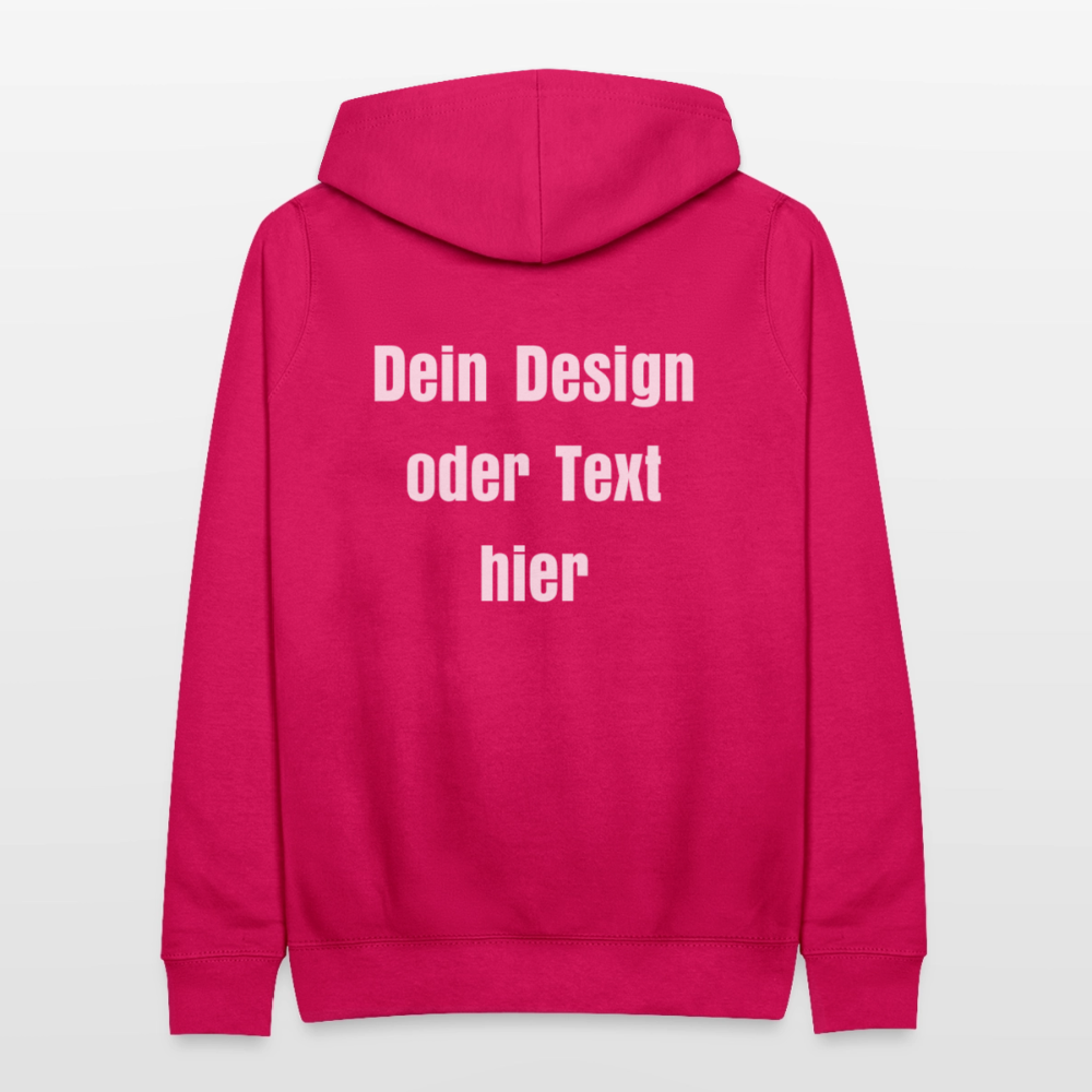 Frauen Hoodie - personalisierbare Vorder- und Rückseite - dunkles Pink