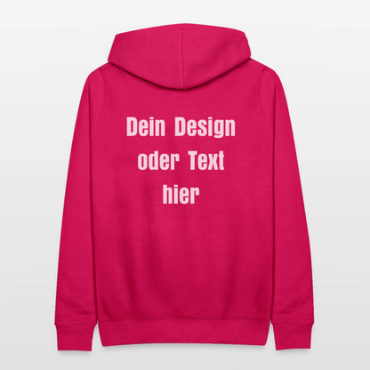 Frauen Hoodie - personalisierbare Vorder- und Rückseite - dunkles Pink
