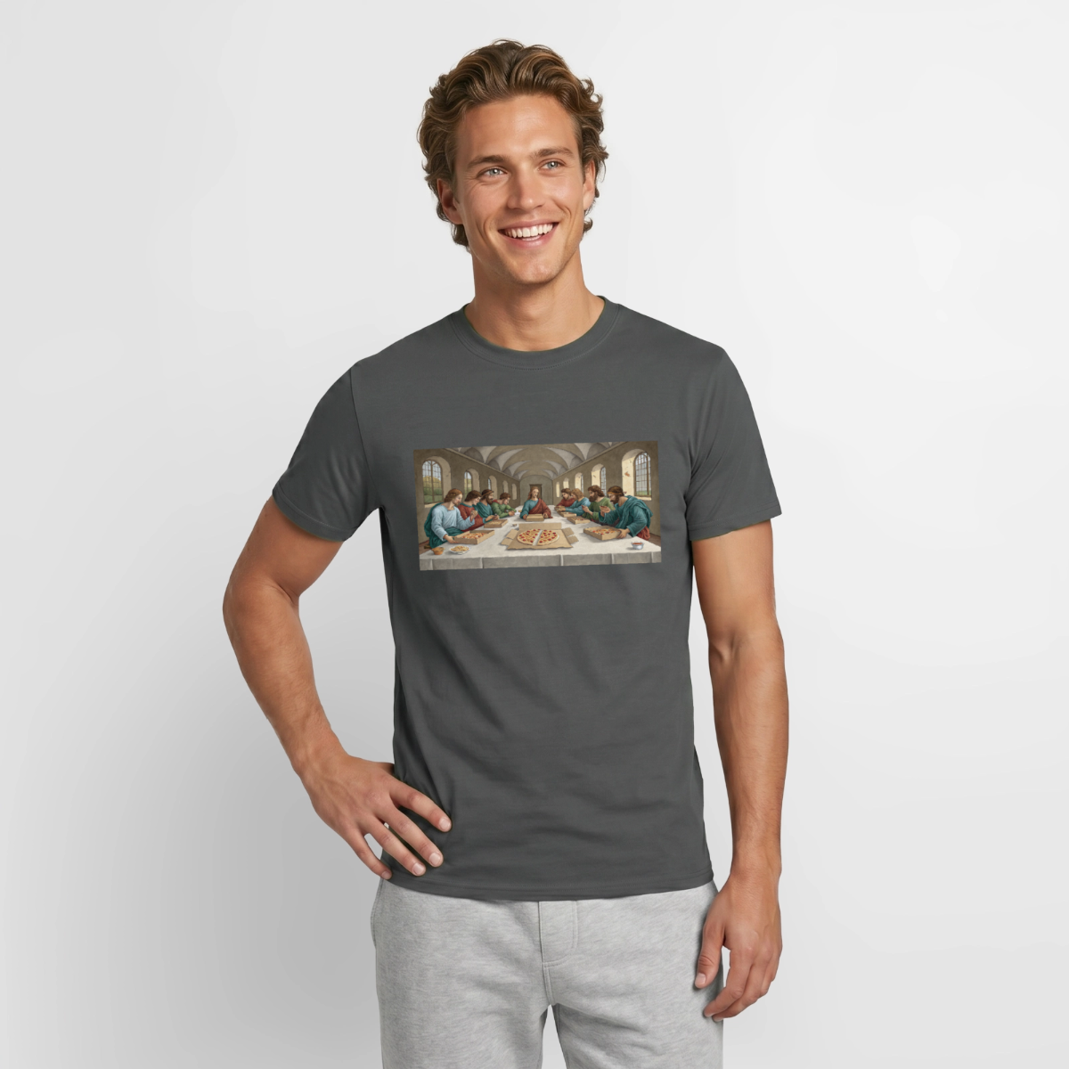 Das Teamevent. Renaissance-Motiv Motiv-T-Shirt für Männer, Farbe Anthrazit, Model