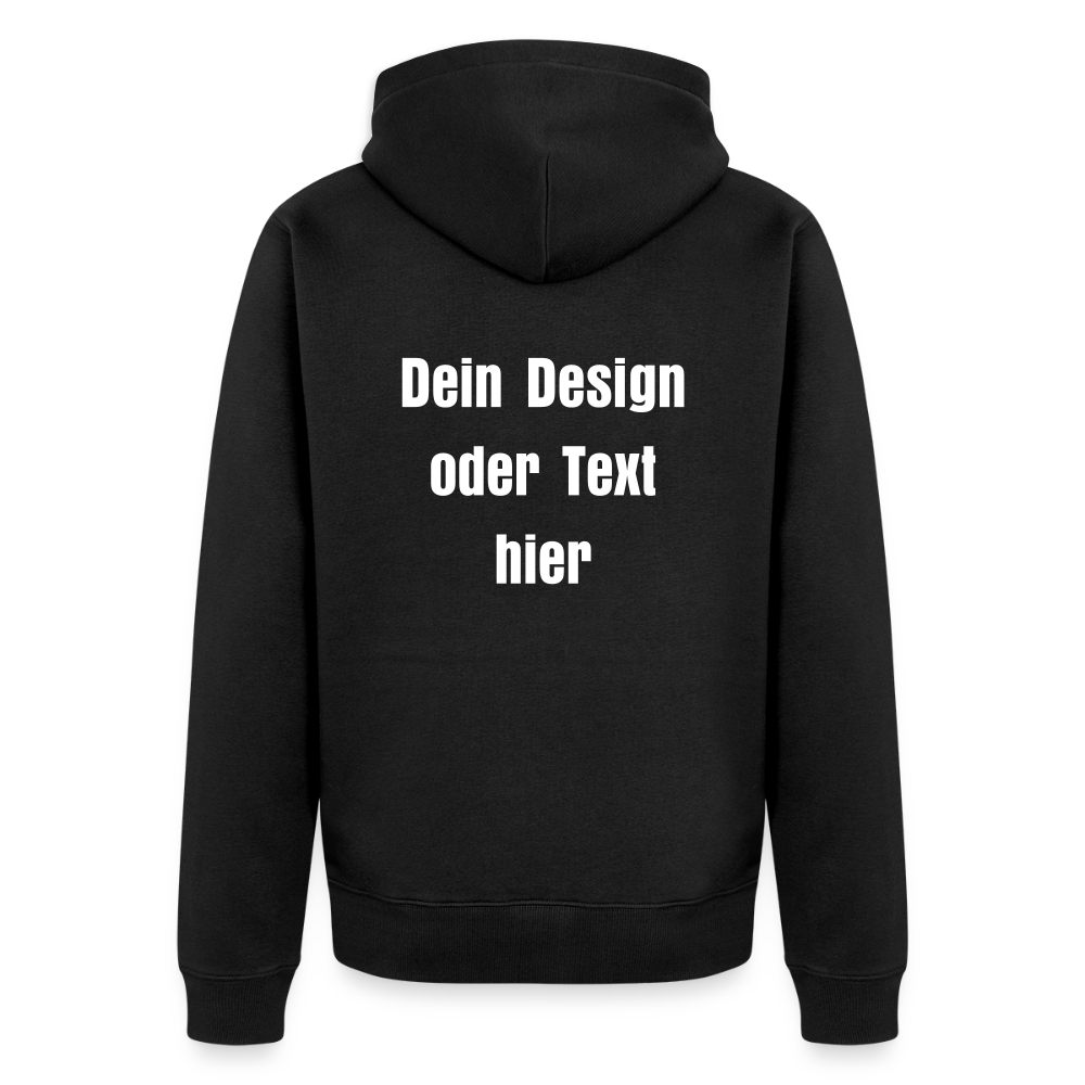 Männer Premium Kapuzenjacke - personalisierbare Vorder- und Rückseite - Schwarz
