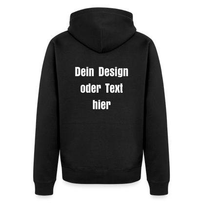 Männer Premium Kapuzenjacke - personalisierbare Vorder- und Rückseite - Schwarz