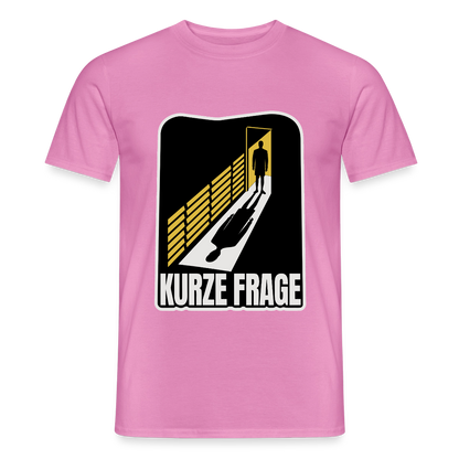 "Kurze Frage. Film-noir-Motiv" Motiv-T-Shirt für Männer, Farbe Pink