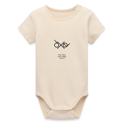 Stanley/Stella Baby Bio Kurzarm-Body - personalisierbar - Weißgrau