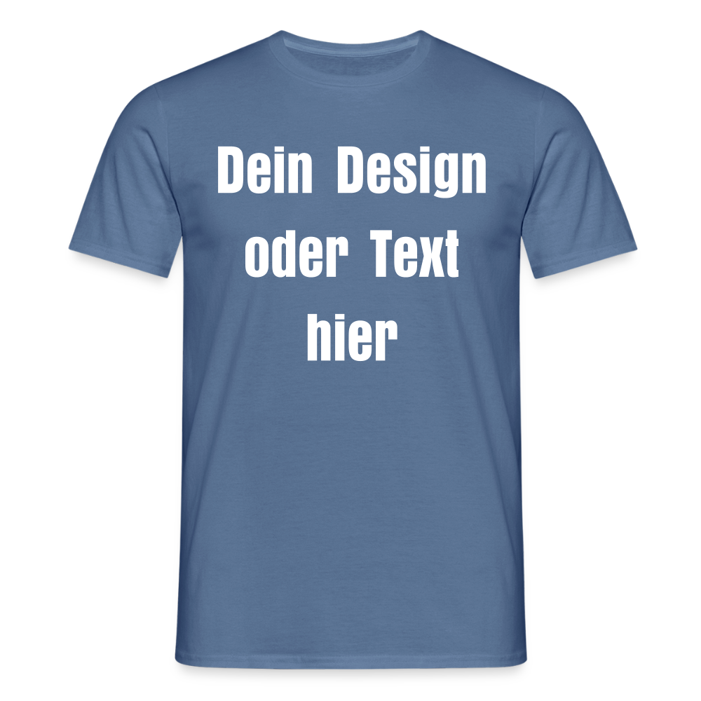 Männer T-Shirt - personalisierbare Vorder- und Rückseite - Taubenblau 