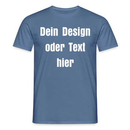 Männer T-Shirt - personalisierbare Vorder- und Rückseite - Taubenblau 