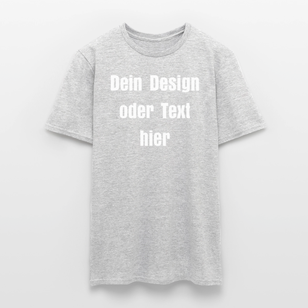 Männer T-Shirt - personalisierbare Vorder- und Rückseite - Grau meliert