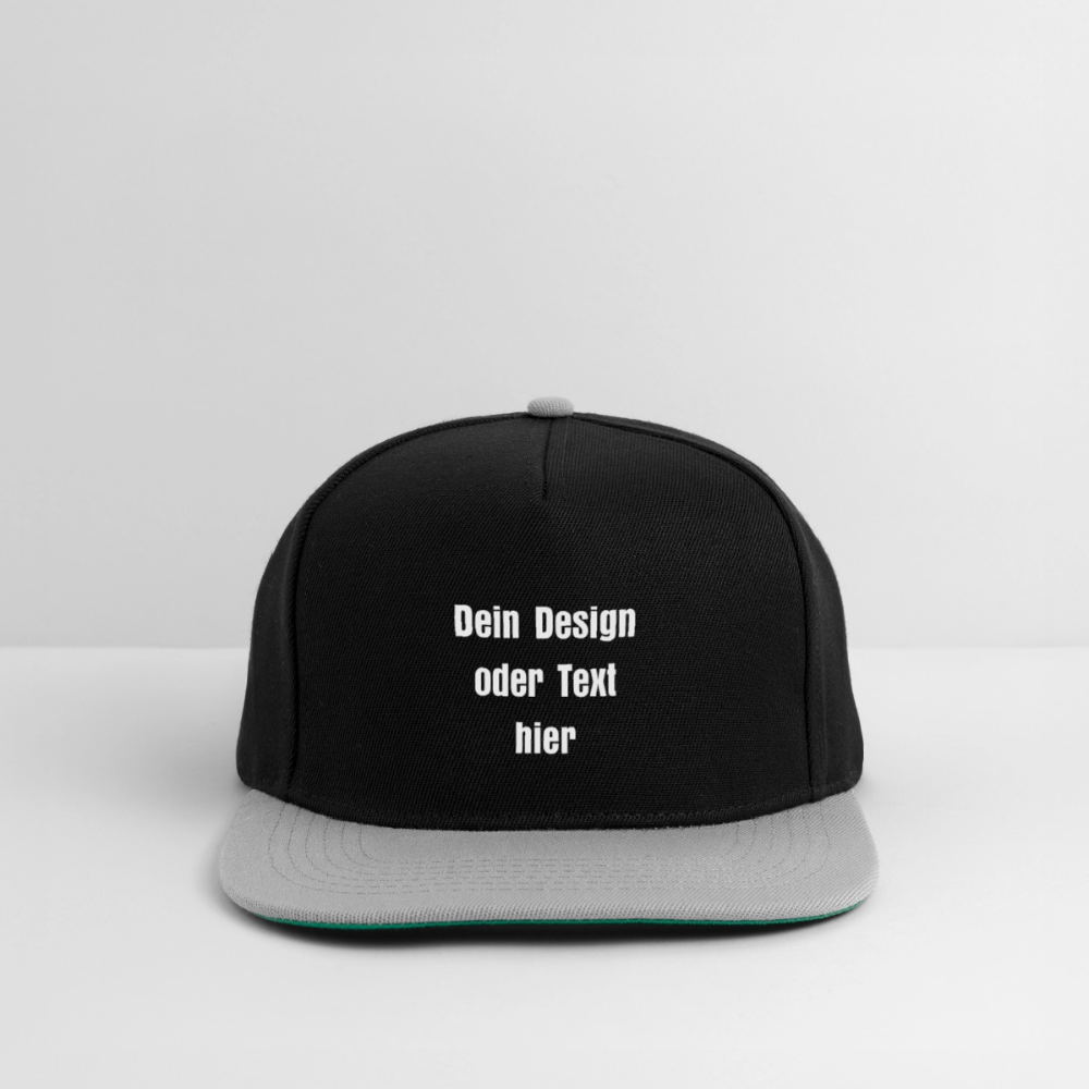 Snapback Cap - personalisierbar - Schwarz/Grau