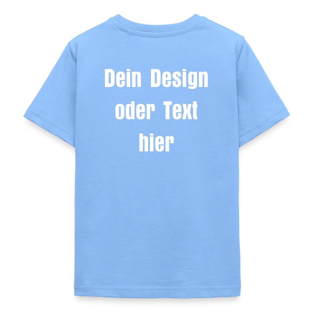 Teenager T-Shirt - personalisierbare Vorder- und Rückseite - Himmelblau