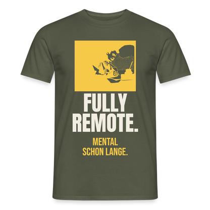 Fully remote Motiv-T-Shirt für Männer, Farbe Militärgrün