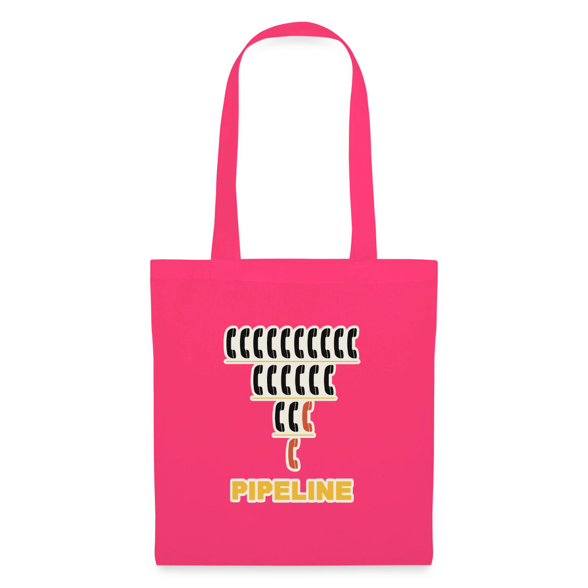 Pipeline. Isotype-Motiv Stoffbeutel, Farbe Azalea