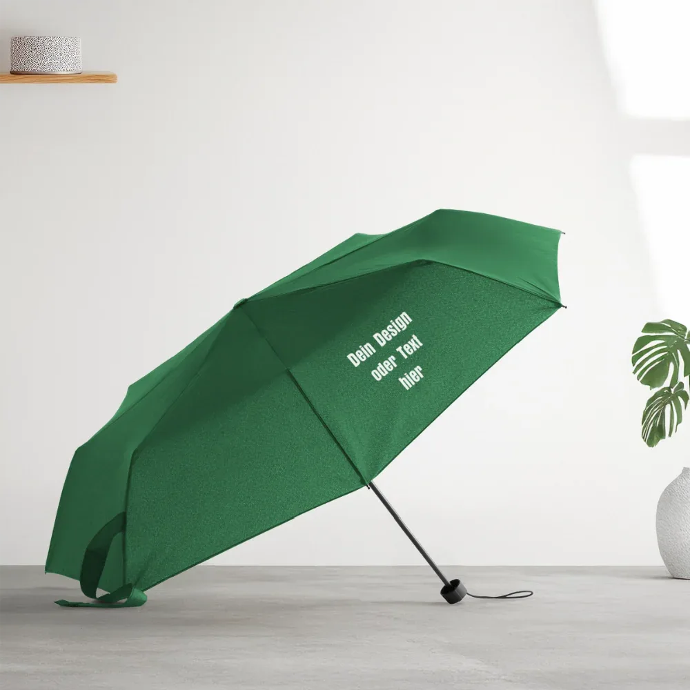 Regenschirm (klein) 24 cm 100% Polyester - personalisierbar - Flaschengrün