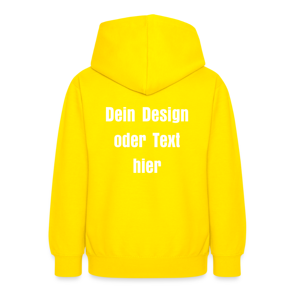 Teenager Hoodie - personalisierbare Vorder- und Rückseite - Gelb