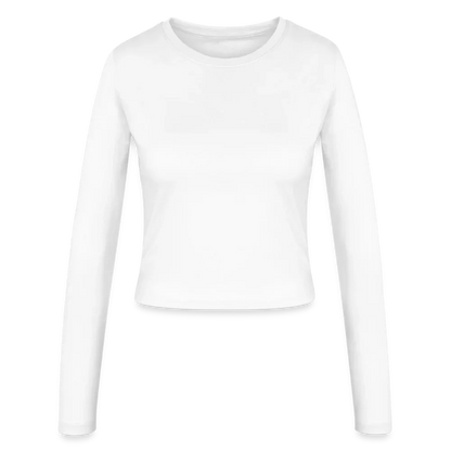 Frauen Slim Fit Langarmshirt - personalisierbare Vorder- und Rückseite - Weiß