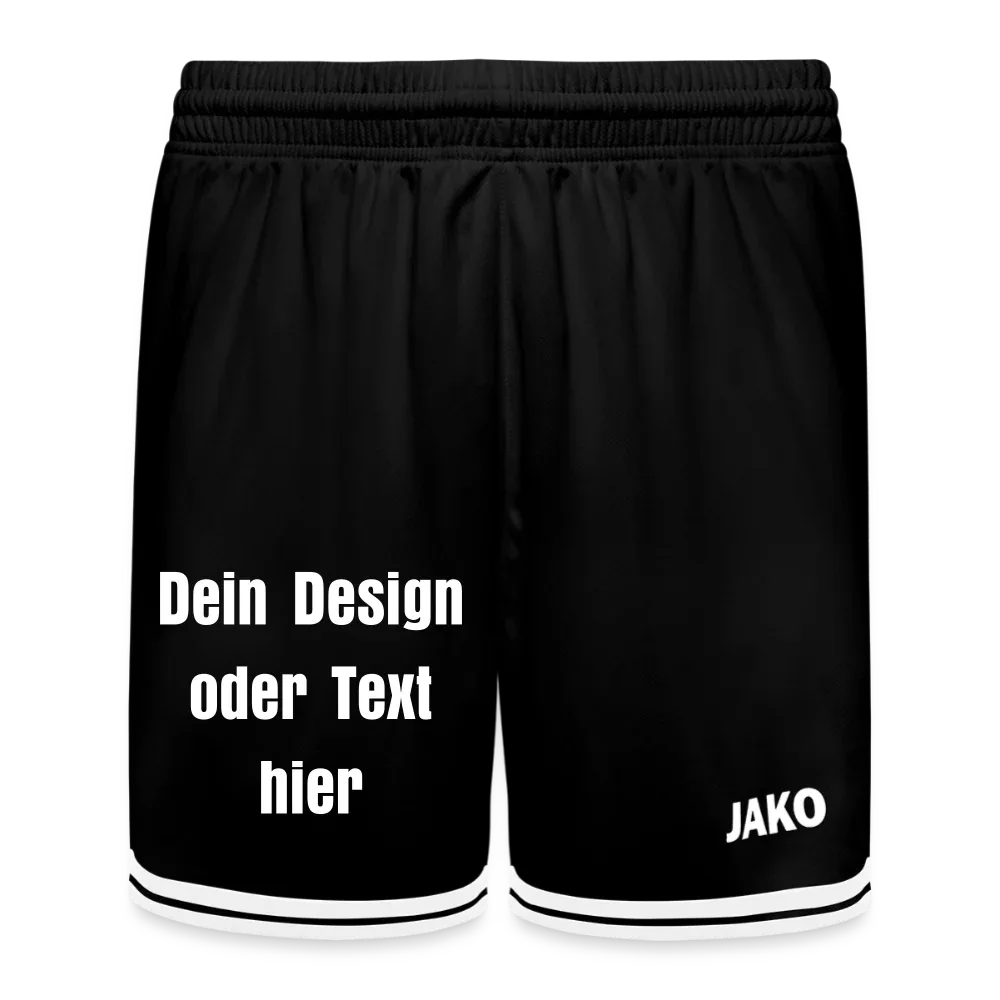 JAKO Kinder Basketball Short Center 2.0 - personalisierbar - Schwarz/Weiß