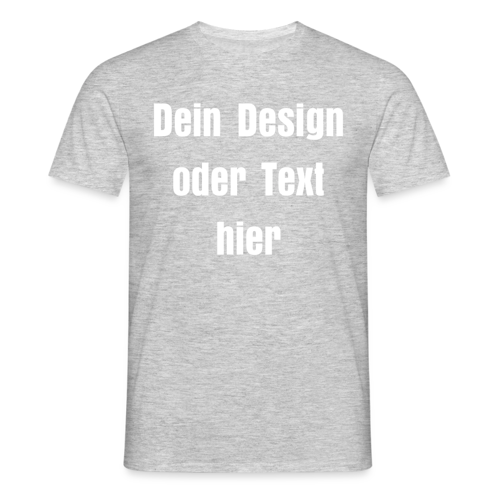 Männer T-Shirt - personalisierbare Vorder- und Rückseite - Grau meliert