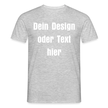 Männer T-Shirt - personalisierbare Vorder- und Rückseite - Grau meliert