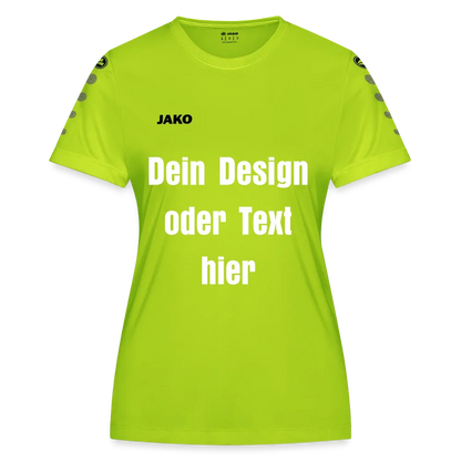JAKO Frauen Trikot Team - personalisierbare Vorder- und Rückseite - Neongrün