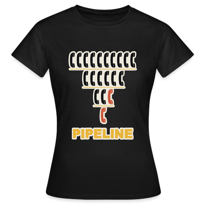 Pipeline. Isotype-Motiv Motiv-T-Shirt für Frauen, Farbe Schwarz