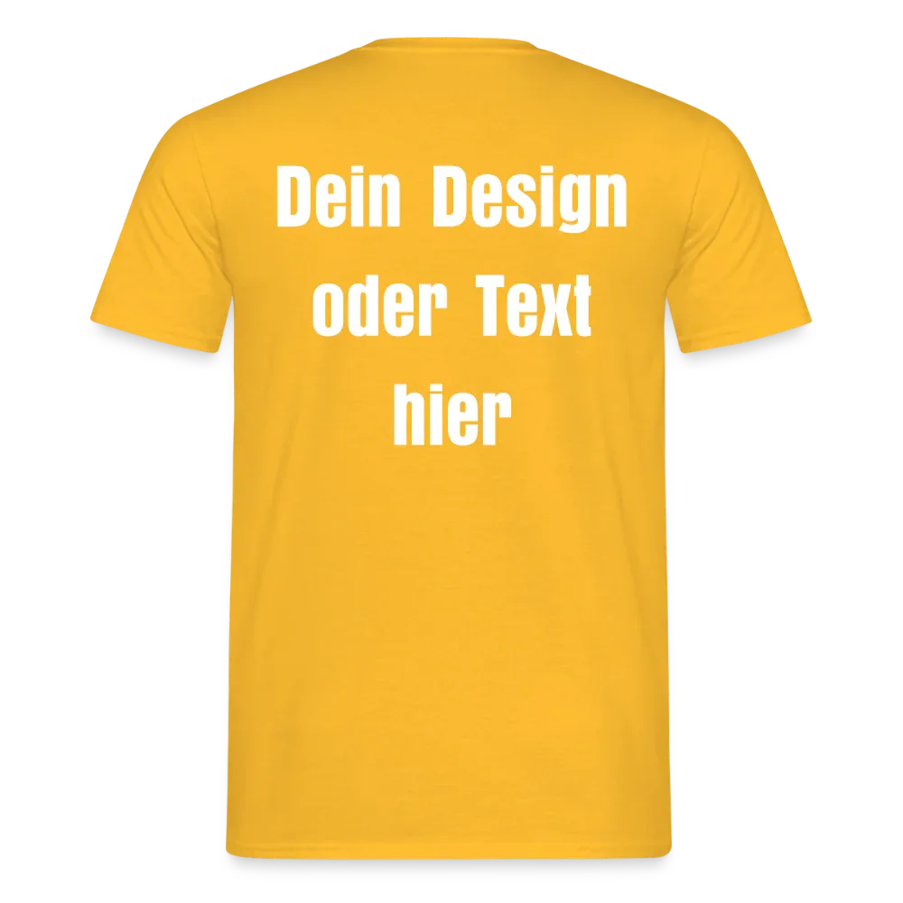 Männer T-Shirt - personalisierbare Vorder- und Rückseite - Gelb