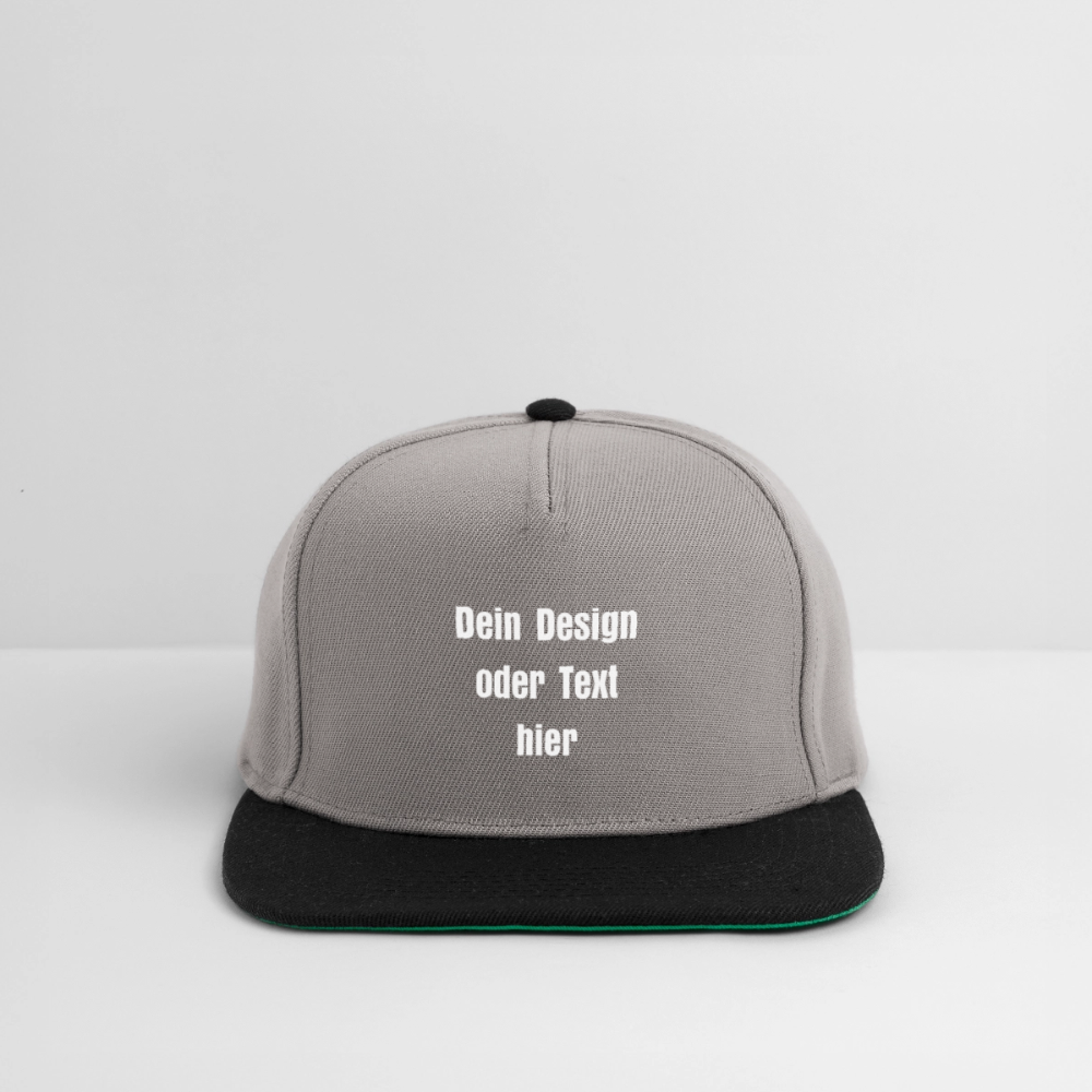 Snapback Cap - personalisierbar - Graphit/Schwarz