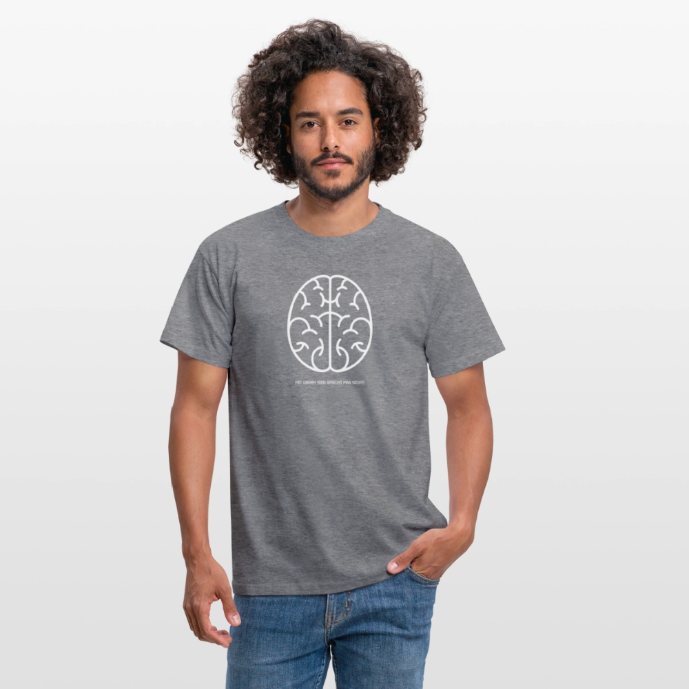 "Hirn" Motiv-T-Shirt für Männer - Graphit meliert