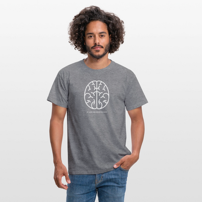 "Hirn" Motiv-T-Shirt für Männer - Graphit meliert