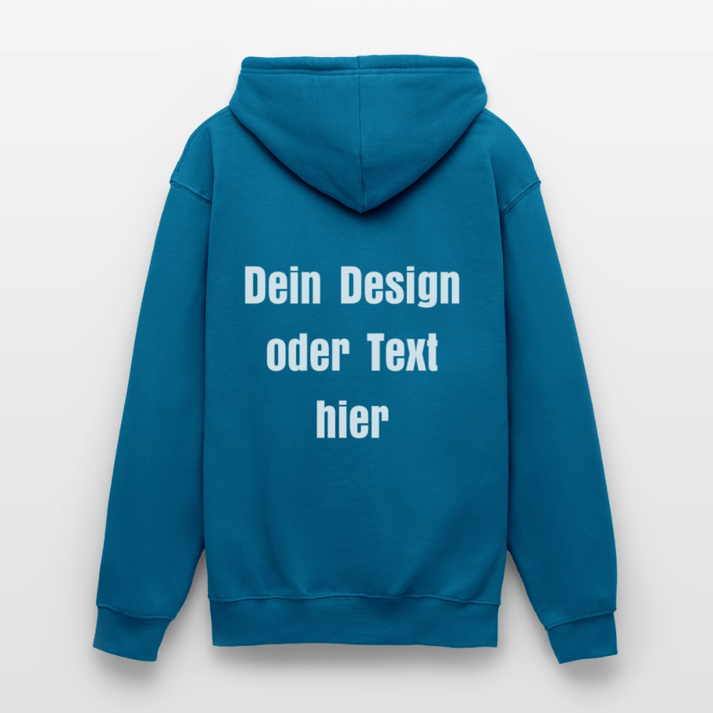 Unisex Hoodie - personalisierbare Vorder- und Rückseite - Tiefseeblau 