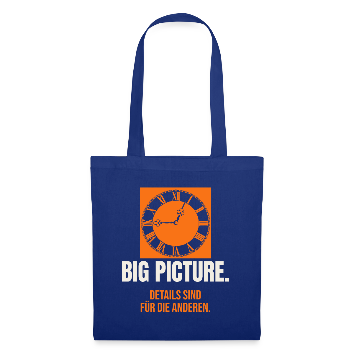 Big Picture. Details sind für die anderen. Stoffbeutel, Farbe Royalblau