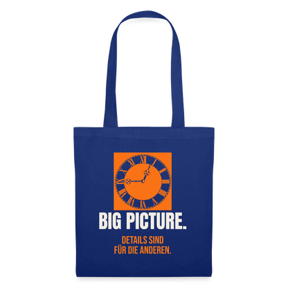 Big Picture. Details sind für die anderen. Stoffbeutel, Farbe Royalblau