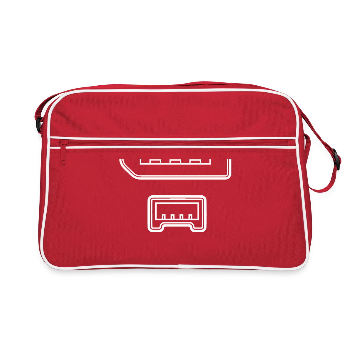 "IEEE 1394" Motiv-Retro-Tasche, Farbe Rot/Weiß