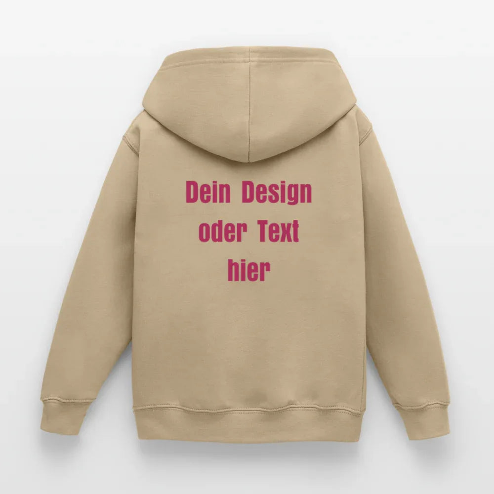 Kinder Hoodie - personalisierbare Vorder- und Rückseite - Sand