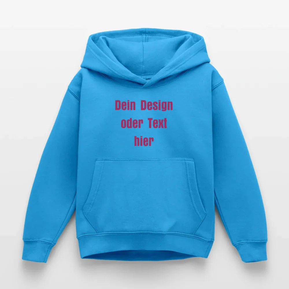 Kinder Hoodie - personalisierbare Vorder- und Rückseite - Meeresblau