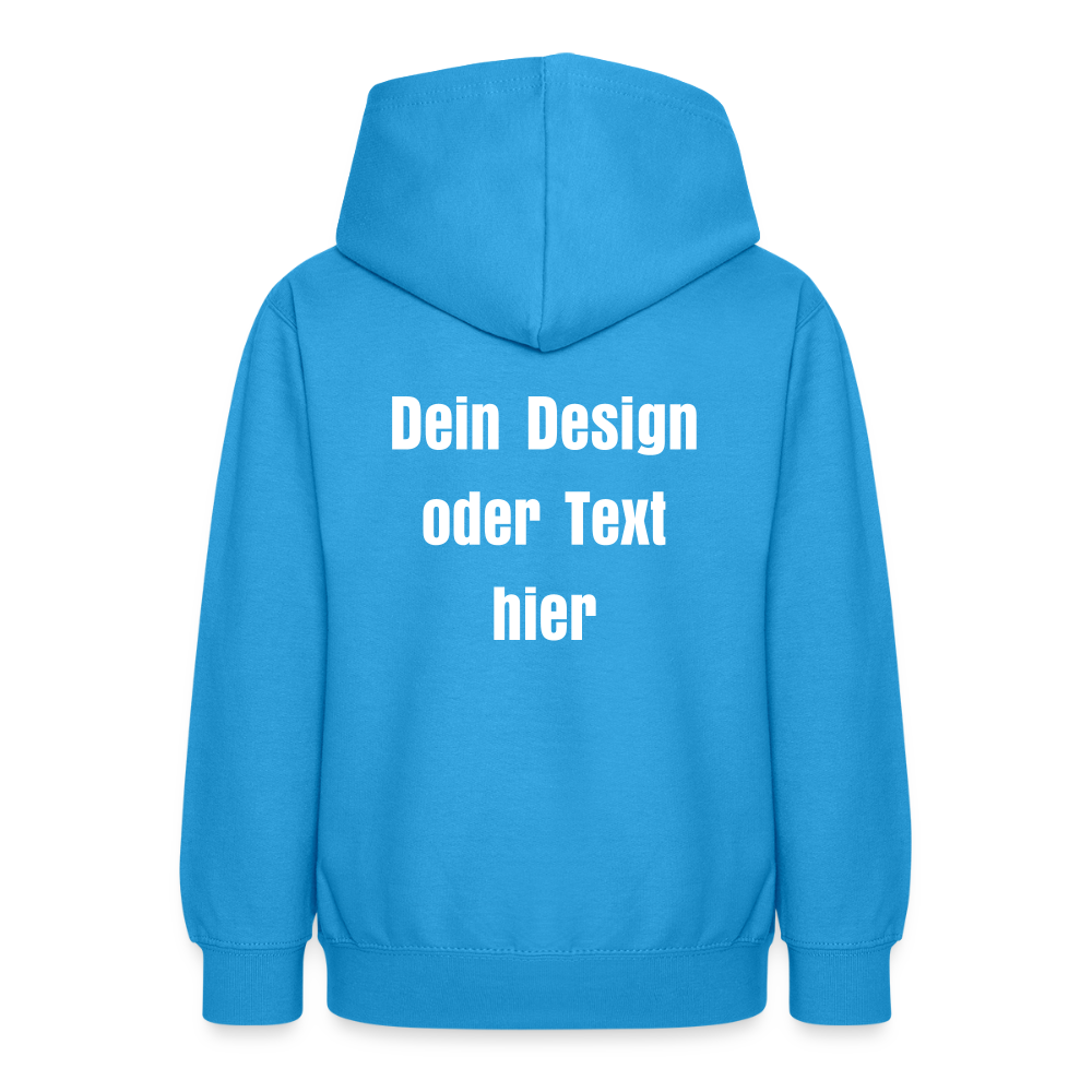 Teenager Hoodie - personalisierbare Vorder- und Rückseite - Meeresblau