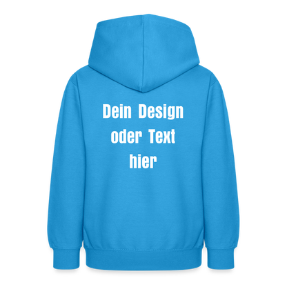 Teenager Hoodie - personalisierbare Vorder- und Rückseite - Meeresblau
