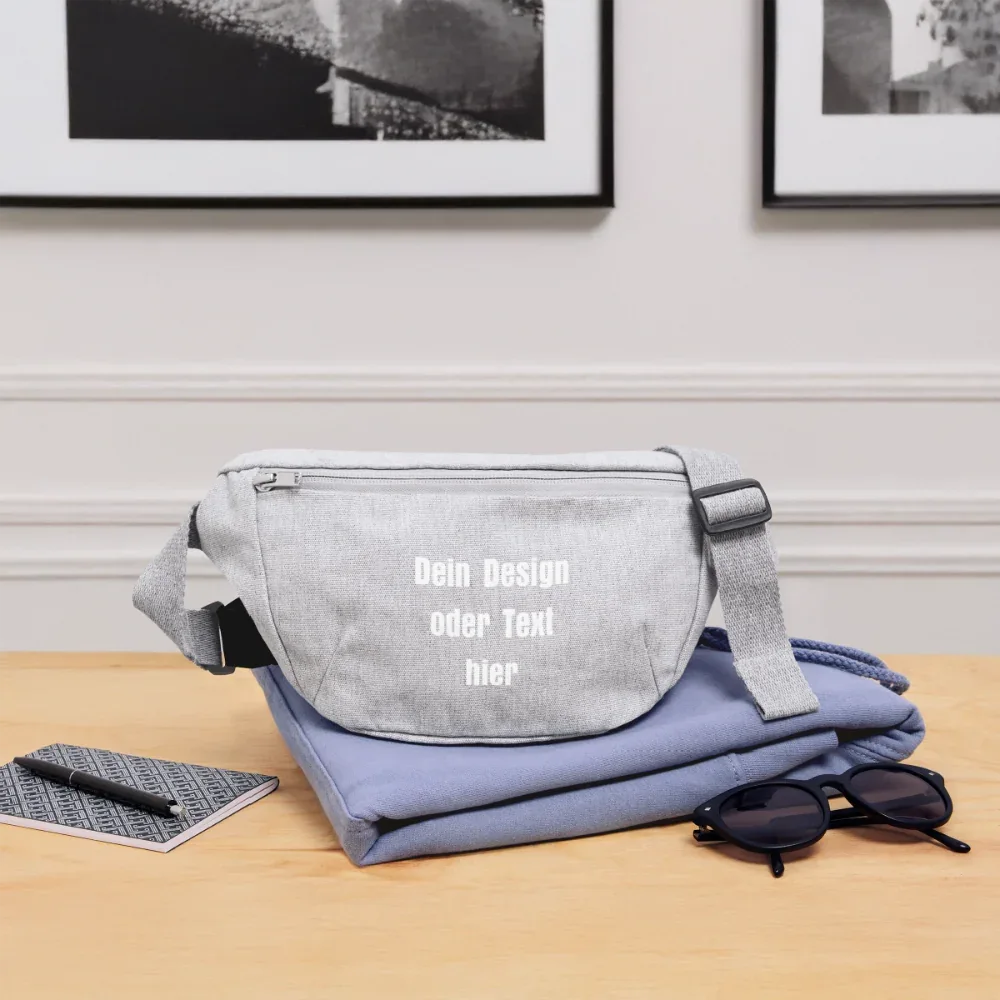 Stanley/Stella recycelte Gürteltasche - personalisierbar - Grau meliert