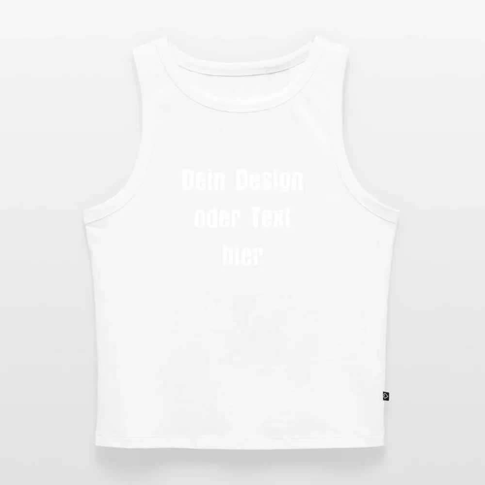 Frauen Cropped Tank Top - personalisierbar - Weiß