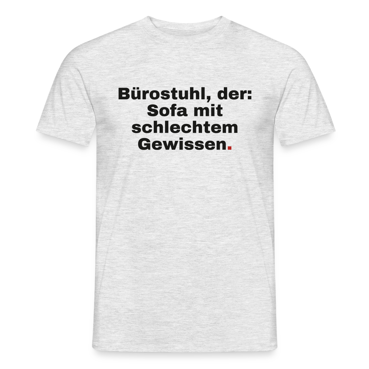 Bürostuhl, der Motiv-T-Shirt für Männer, Farbe Grau meliert