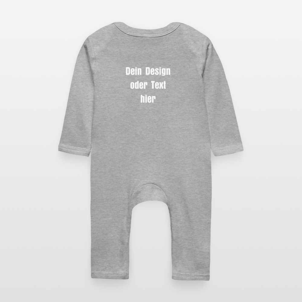 Baby Bio Strampler - personalisierbar - Grau meliert